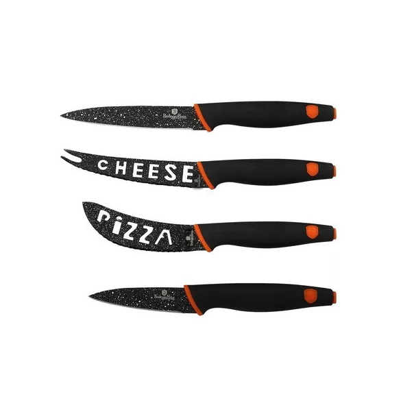  4 részes késkészlet,fekete-narancs